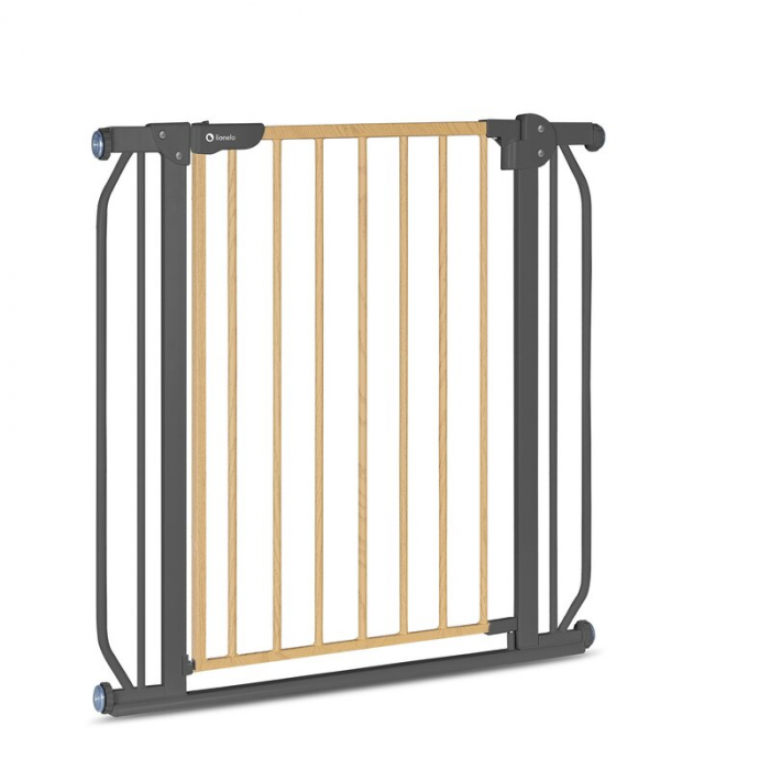 Lionelo - Poarta de siguranta prin presiune Truus Slim, 105 cm, Conform cu standardul europeane de securitate EN1930, Gri/Natur [3]