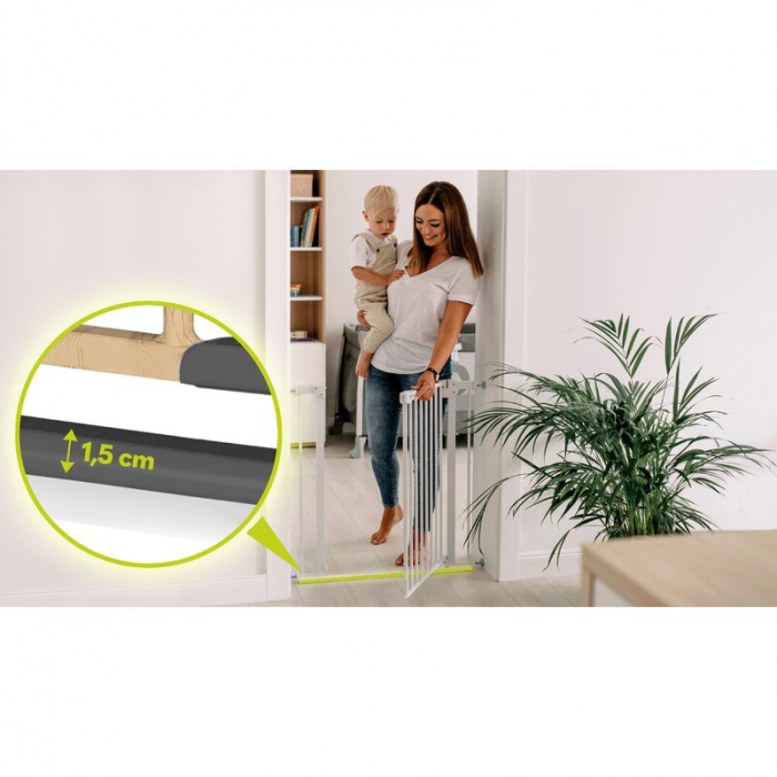 Lionelo - Poarta de siguranta prin presiune Truus Slim, 105 cm, Conform cu standardul europeane de securitate EN1930, Gri/Natur [13]