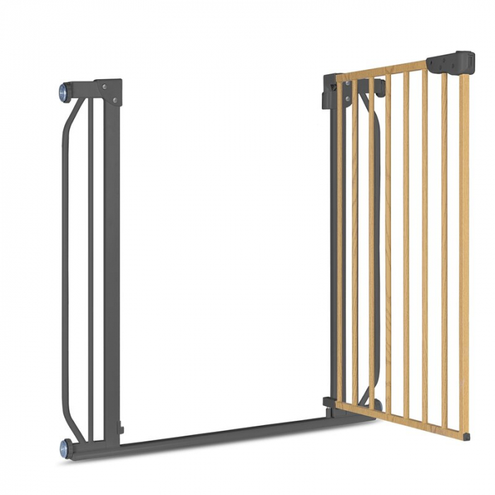 Lionelo - Poarta de siguranta prin presiune Truus Slim, 105 cm, Conform cu standardul europeane de securitate EN1930, Gri/Natur [5]
