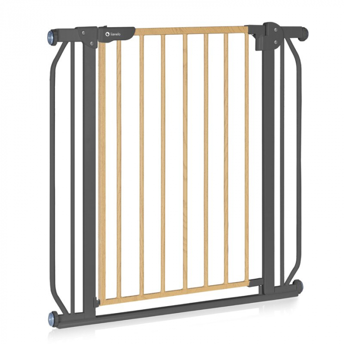 Lionelo - Poarta de siguranta prin presiune Truus Slim, 105 cm, Conform cu standardul europeane de securitate EN1930, Gri/Natur [8]