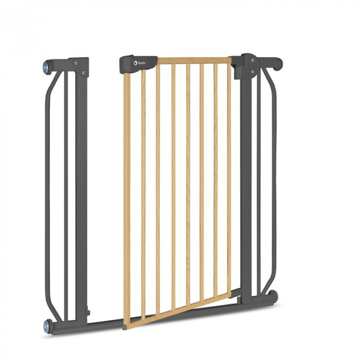 Lionelo - Poarta de siguranta prin presiune Truus Slim, 105 cm, Conform cu standardul europeane de securitate EN1930, Gri/Natur [4]