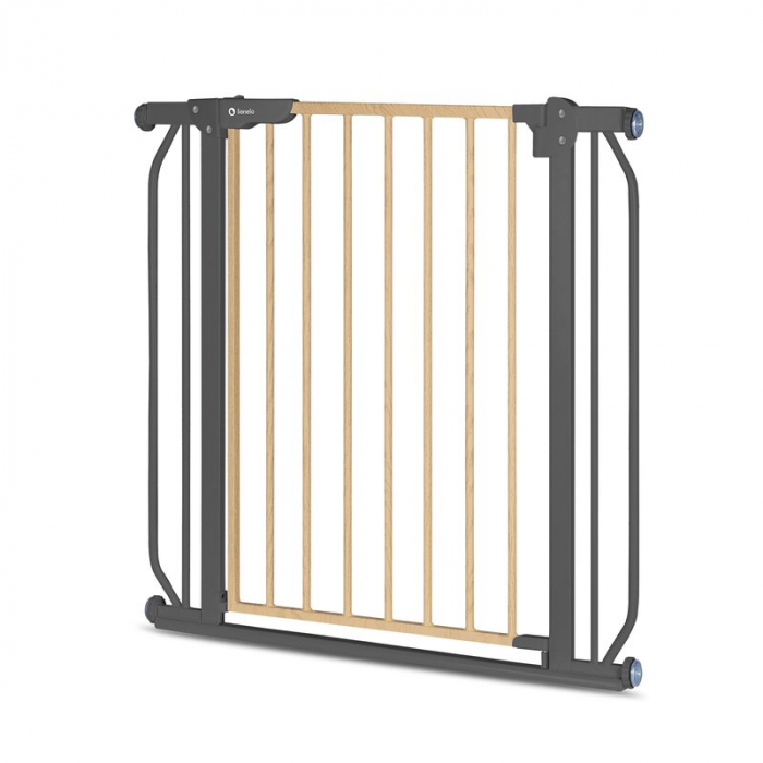 Lionelo - Poarta de siguranta prin presiune Truus Slim, 105 cm, Conform cu standardul europeane de securitate EN1930, Gri/Natur [7]