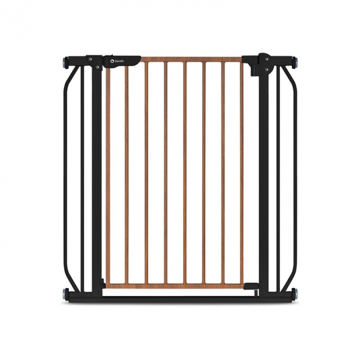 Lionelo - Poarta de siguranta prin presiune Truus Slim, 105 cm, Conform cu standardul europeane de securitate EN1930, Negru/Natur [1]