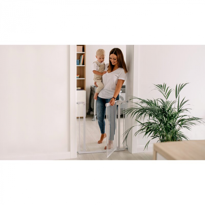 Lionelo - Poarta de siguranta prin presiune Truus Slim, 105 cm, Conform cu standardul europeane de securitate EN1930, Negru/Natur [19]
