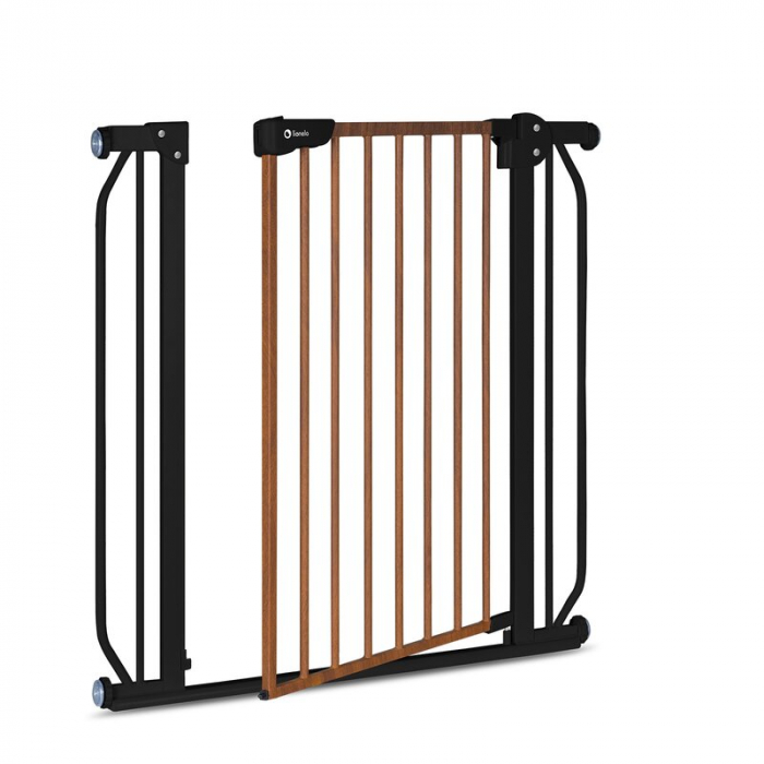 Lionelo - Poarta de siguranta prin presiune Truus Slim, 105 cm, Conform cu standardul europeane de securitate EN1930, Negru/Natur [4]