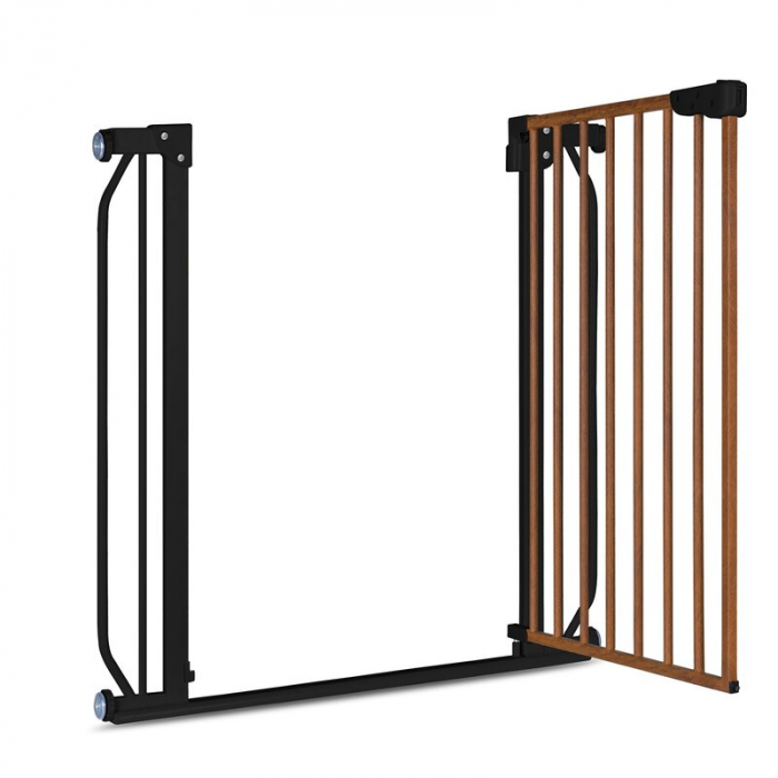 Lionelo - Poarta de siguranta prin presiune Truus Slim, 105 cm, Conform cu standardul europeane de securitate EN1930, Negru/Natur [5]