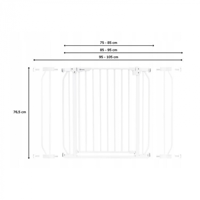 Lionelo - Poarta de siguranta prin presiune Truus Slim, 105 cm, Conform cu standardul europeane de securitate EN1930, Negru Onyx [2]