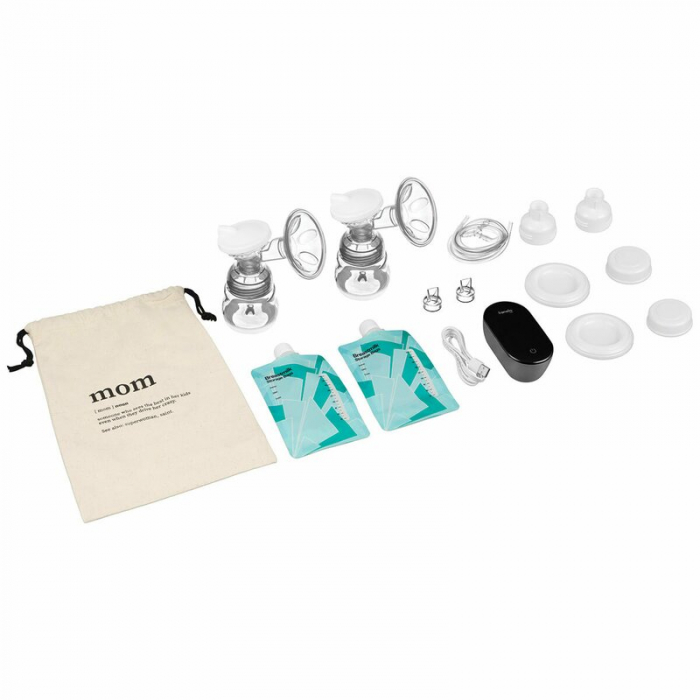 Lionelo - Pompa dubla de san, Electrica, Cu 9 nivele de aspiratie, 5 moduri de masaj, Afisaj LED, Imita suptul natural al copilului, Functionare pana la 90 min, Silentioasa, Fara BPA, Include 2 recipi [12]
