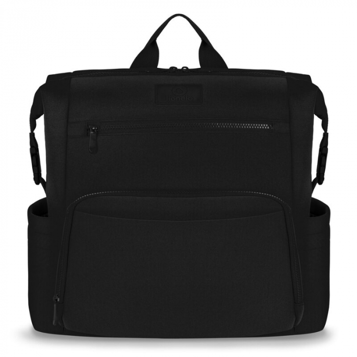 Lionelo - Rucsac impermeabil pentru mamici Cube, Cu 12 compartimente si salteluta de schimbat, Cu prindere universala de carucior, 36 x 36 x 23 cm, Negru [1]