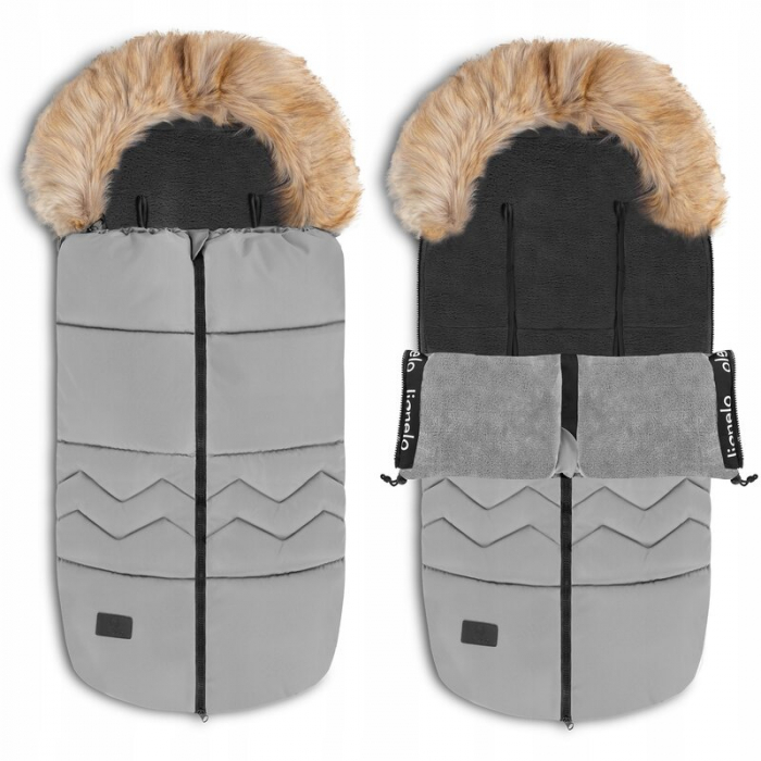 Lionelo - Sac de iarna pentru carucior Frode, 90x45 cm, Impermeabil, Universal, Gri [2]
