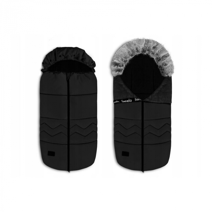 Lionelo - Sac de iarna pentru carucior Frode, 90x45 cm, Impermeabil, Universal, Negru [2]