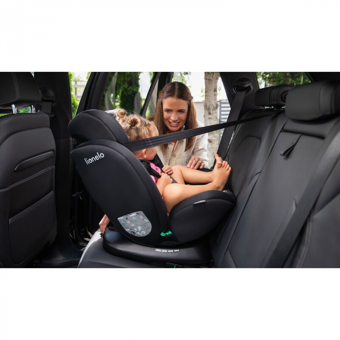 Lionelo - Scaun auto Bastiaan i-Size, 4 in 1, Protectie laterala, Cu spatar inclinabil in 4 pozitii, Cu tetiera reglabila in 7 pozitii, Rotire 360 grade, Top Tether, 0-36 Kg, 40-150 cm, Cu Isofix, Con [42]