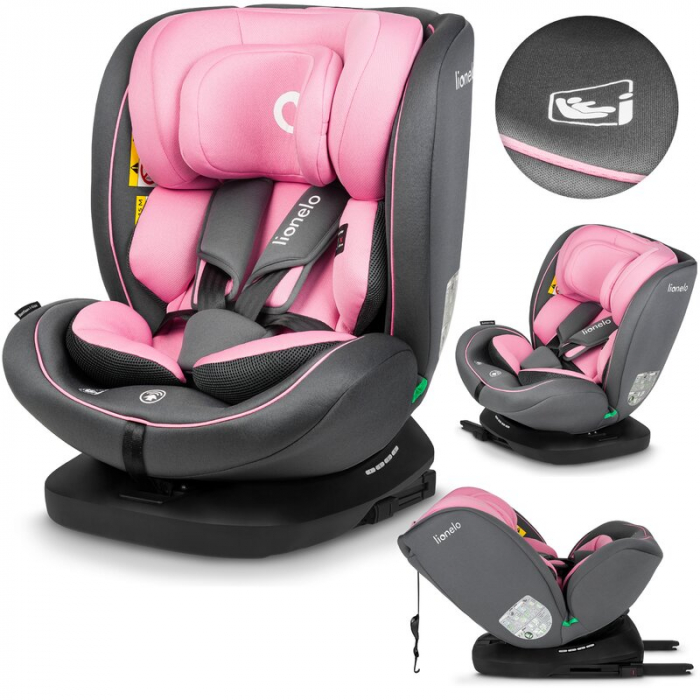 Lionelo - Scaun auto Bastiaan i-Size, 4 in 1, Protectie laterala, Cu spatar inclinabil in 4 pozitii, Cu tetiera reglabila in 7 pozitii, Rotire 360 grade, Top Tether, 0-36 Kg, 40-150 cm, Cu Isofix, Con [38]