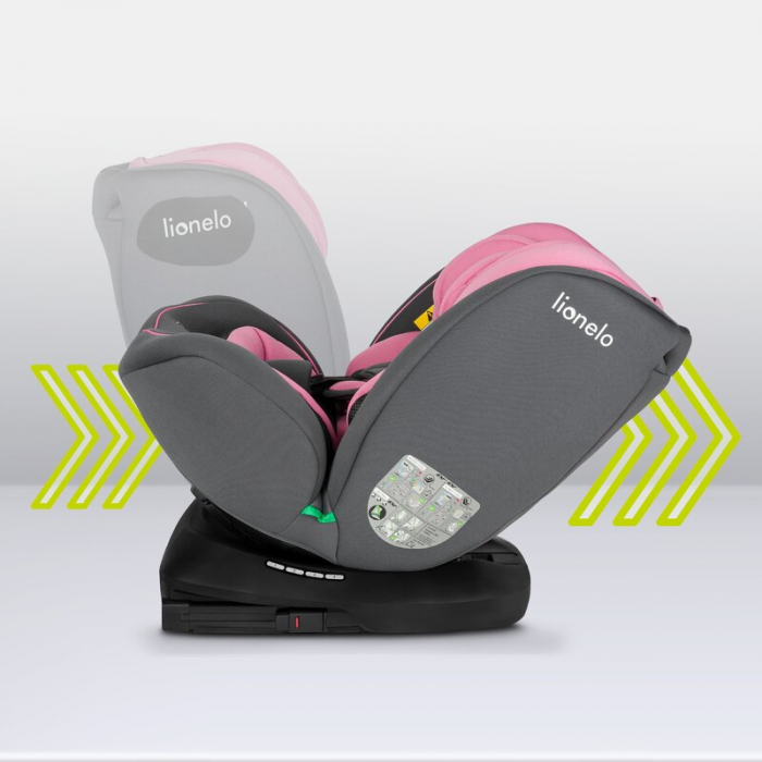 Lionelo - Scaun auto Bastiaan i-Size, 4 in 1, Protectie laterala, Cu spatar inclinabil in 4 pozitii, Cu tetiera reglabila in 7 pozitii, Rotire 360 grade, Top Tether, 0-36 Kg, 40-150 cm, Cu Isofix, Con [33]