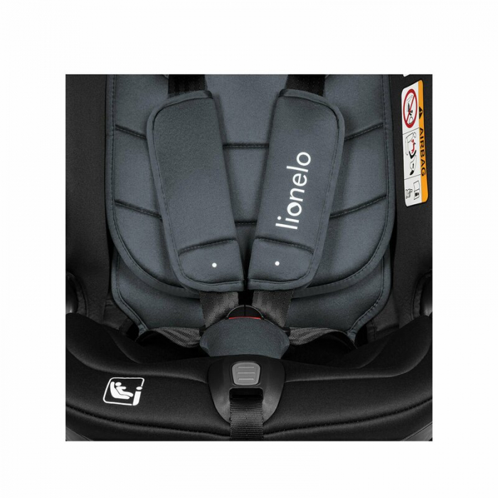 Lionelo - Scaun auto Bastiaan RWF i-Size, Pozitie de somn, Protectie laterala, Rotire 360 grade, 0-36 Kg, Cu Isofix si Centura Top Tether, Conform cu standardul european de securitate ECE R129, Gri [22]