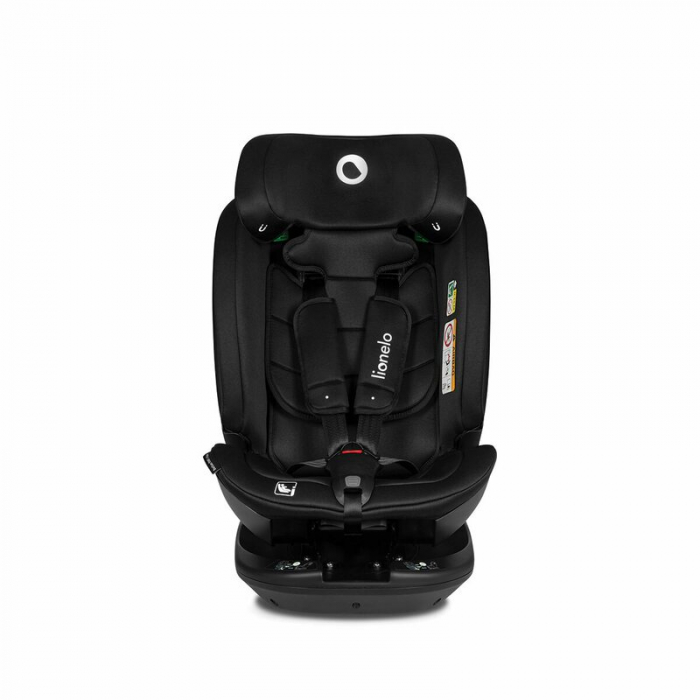 Lionelo - Scaun auto Bastiaan RWF i-Size, Pozitie de somn, Protectie laterala, Rotire 360 grade, 0-36 Kg, Cu Isofix si Centura Top Tether, Conform cu standardul european de securitate ECE R129, Negru [28]