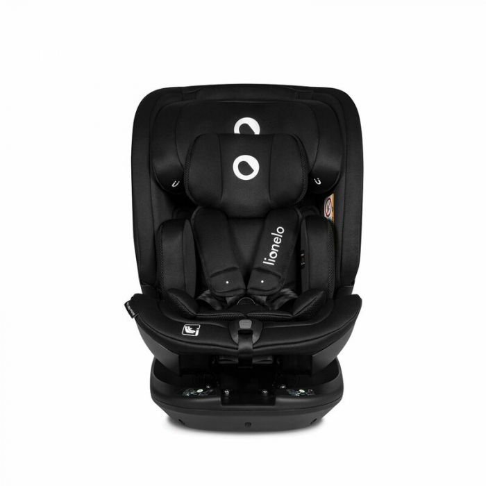 Lionelo - Scaun auto Bastiaan RWF i-Size, Pozitie de somn, Protectie laterala, Rotire 360 grade, 0-36 Kg, Cu Isofix si Centura Top Tether, Conform cu standardul european de securitate ECE R129, Negru [26]
