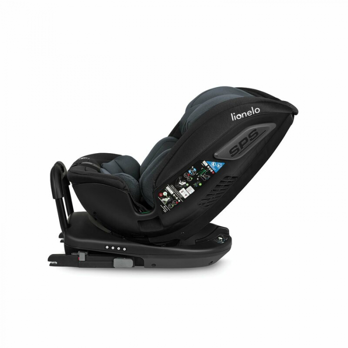 Lionelo - Scaun auto Bastiaan RWF i-Size, Pozitie de somn, Protectie laterala, Rotire 360 grade, 0-36 Kg, Cu Isofix si Centura Top Tether, Conform cu standardul european de securitate ECE R129, Gri [19]