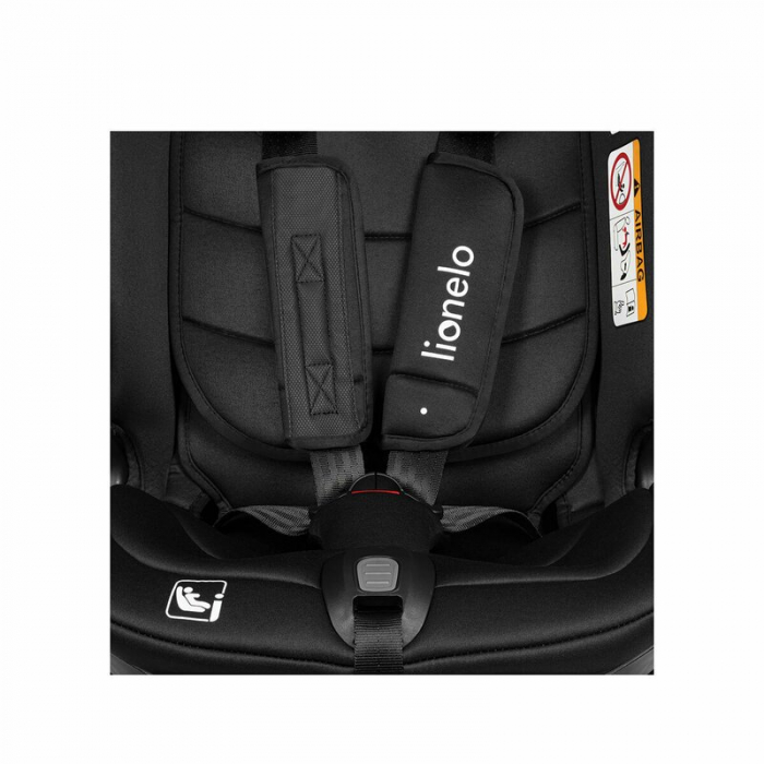Lionelo - Scaun auto Bastiaan RWF i-Size, Pozitie de somn, Protectie laterala, Rotire 360 grade, 0-36 Kg, Cu Isofix si Centura Top Tether, Conform cu standardul european de securitate ECE R129, Negru [14]