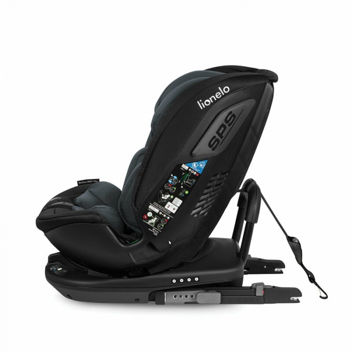 Lionelo - Scaun auto Bastiaan RWF i-Size, Pozitie de somn, Protectie laterala, Rotire 360 grade, 0-36 Kg, Cu Isofix si Centura Top Tether, Conform cu standardul european de securitate ECE R129, Gri [13]