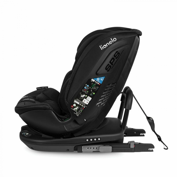 Lionelo - Scaun auto Bastiaan RWF i-Size, Pozitie de somn, Protectie laterala, Rotire 360 grade, 0-36 Kg, Cu Isofix si Centura Top Tether, Conform cu standardul european de securitate ECE R129, Negru [3]