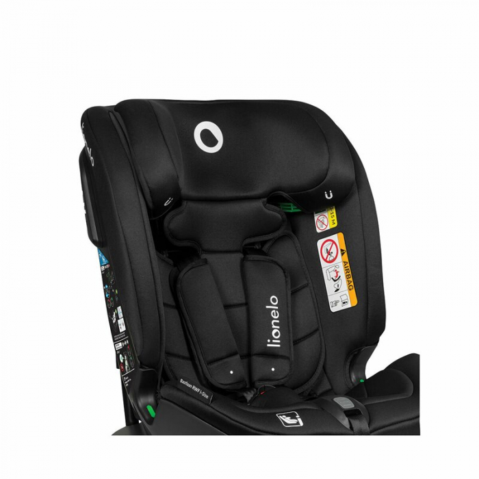 Lionelo - Scaun auto Bastiaan RWF i-Size, Pozitie de somn, Protectie laterala, Rotire 360 grade, 0-36 Kg, Cu Isofix si Centura Top Tether, Conform cu standardul european de securitate ECE R129, Negru [16]