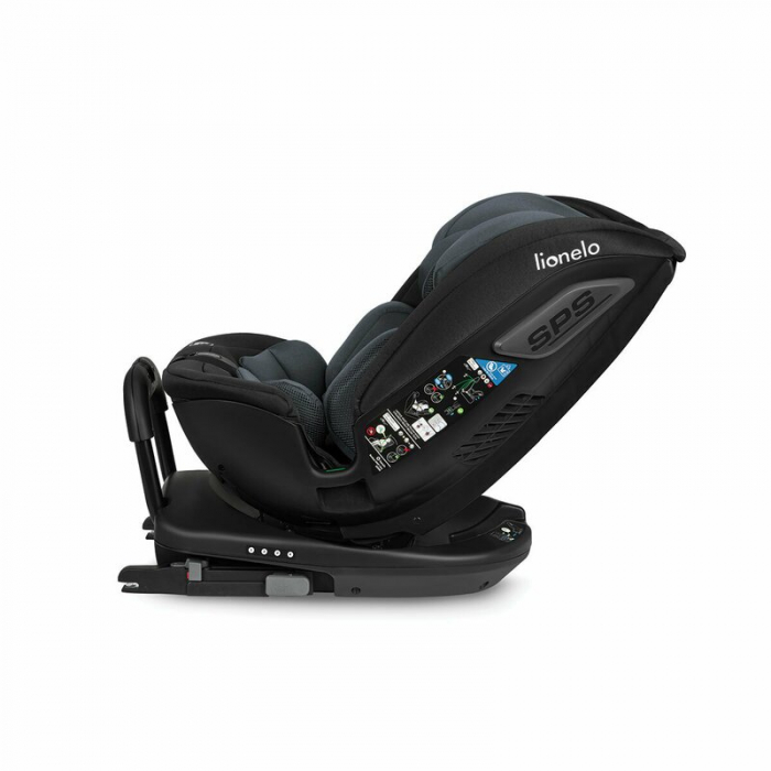 Lionelo - Scaun auto Bastiaan RWF i-Size, Pozitie de somn, Protectie laterala, Rotire 360 grade, 0-36 Kg, Cu Isofix si Centura Top Tether, Conform cu standardul european de securitate ECE R129, Gri [18]