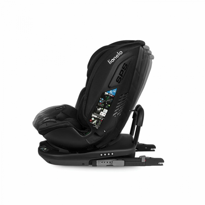 Lionelo - Scaun auto Bastiaan RWF i-Size, Pozitie de somn, Protectie laterala, Rotire 360 grade, 0-36 Kg, Cu Isofix si Centura Top Tether, Conform cu standardul european de securitate ECE R129, Negru [30]