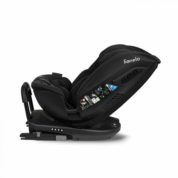 Lionelo - Scaun auto Bastiaan RWF i-Size, Pozitie de somn, Protectie laterala, Rotire 360 grade, 0-36 Kg, Cu Isofix si Centura Top Tether, Conform cu standardul european de securitate ECE R129, Negru [7]