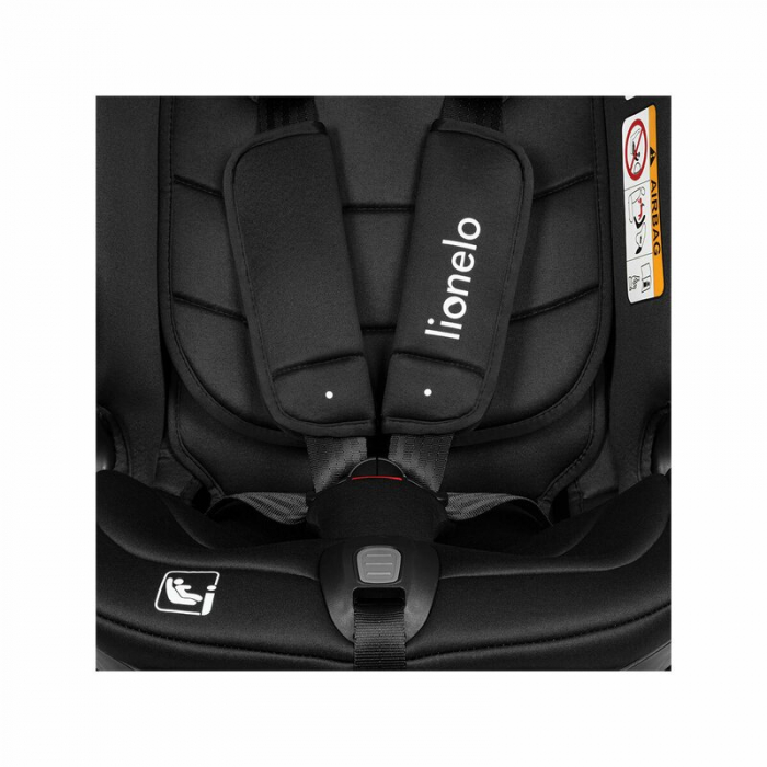Lionelo - Scaun auto Bastiaan RWF i-Size, Pozitie de somn, Protectie laterala, Rotire 360 grade, 0-36 Kg, Cu Isofix si Centura Top Tether, Conform cu standardul european de securitate ECE R129, Negru [13]
