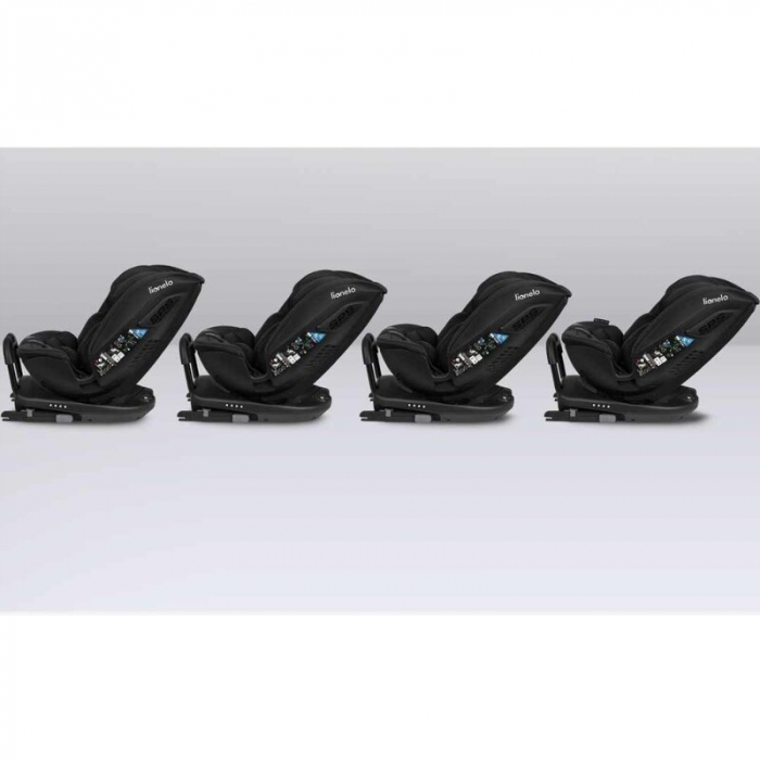 Lionelo - Scaun auto Bastiaan RWF i-Size, Pozitie de somn, Protectie laterala, Rotire 360 grade, 0-36 Kg, Cu Isofix si Centura Top Tether, Conform cu standardul european de securitate ECE R129, Negru [34]