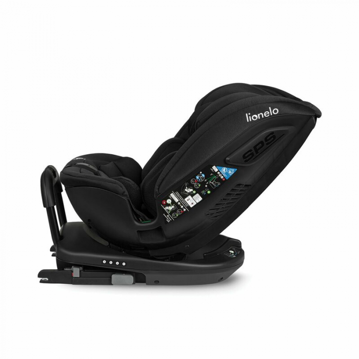 Lionelo - Scaun auto Bastiaan RWF i-Size, Pozitie de somn, Protectie laterala, Rotire 360 grade, 0-36 Kg, Cu Isofix si Centura Top Tether, Conform cu standardul european de securitate ECE R129, Negru [9]