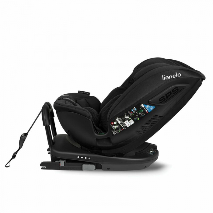 Lionelo - Scaun auto Bastiaan RWF i-Size, Pozitie de somn, Protectie laterala, Rotire 360 grade, 0-36 Kg, Cu Isofix si Centura Top Tether, Conform cu standardul european de securitate ECE R129, Negru [8]