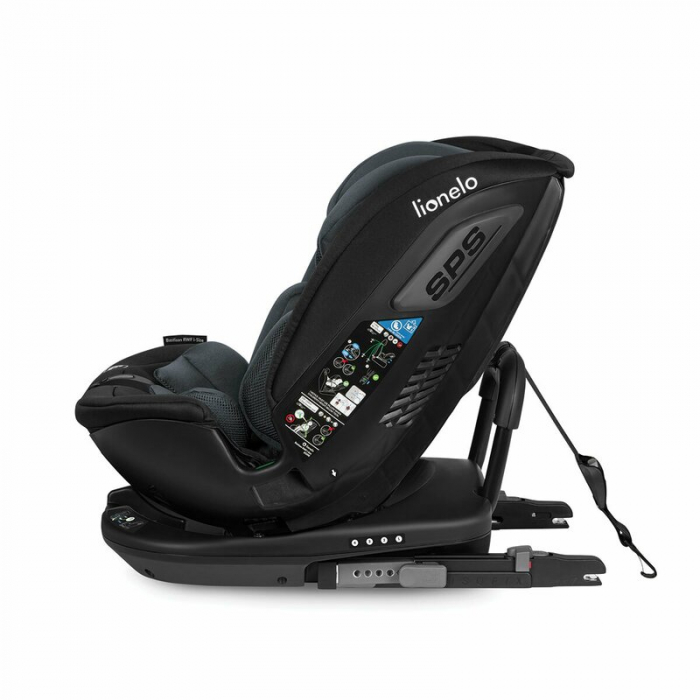 Lionelo - Scaun auto Bastiaan RWF i-Size, Pozitie de somn, Protectie laterala, Rotire 360 grade, 0-36 Kg, Cu Isofix si Centura Top Tether, Conform cu standardul european de securitate ECE R129, Gri [14]