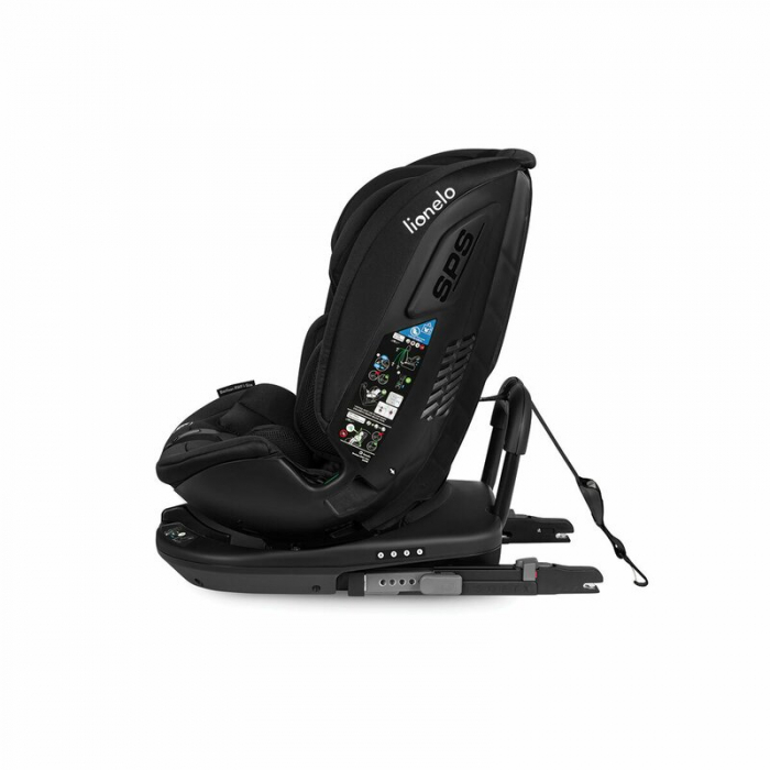 Lionelo - Scaun auto Bastiaan RWF i-Size, Pozitie de somn, Protectie laterala, Rotire 360 grade, 0-36 Kg, Cu Isofix si Centura Top Tether, Conform cu standardul european de securitate ECE R129, Negru [31]