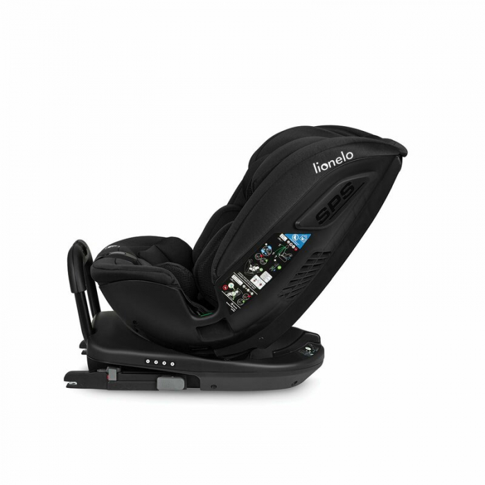 Lionelo - Scaun auto Bastiaan RWF i-Size, Pozitie de somn, Protectie laterala, Rotire 360 grade, 0-36 Kg, Cu Isofix si Centura Top Tether, Conform cu standardul european de securitate ECE R129, Negru [11]