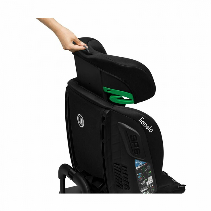 Lionelo - Scaun auto Bastiaan RWF i-Size, Pozitie de somn, Protectie laterala, Rotire 360 grade, 0-36 Kg, Cu Isofix si Centura Top Tether, Conform cu standardul european de securitate ECE R129, Negru [15]