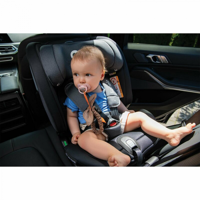 Lionelo - Scaun auto Bastiaan RWF i-Size, Pozitie de somn, Protectie laterala, Rotire 360 grade, 0-36 Kg, Cu Isofix si Centura Top Tether, Conform cu standardul european de securitate ECE R129, Negru [44]