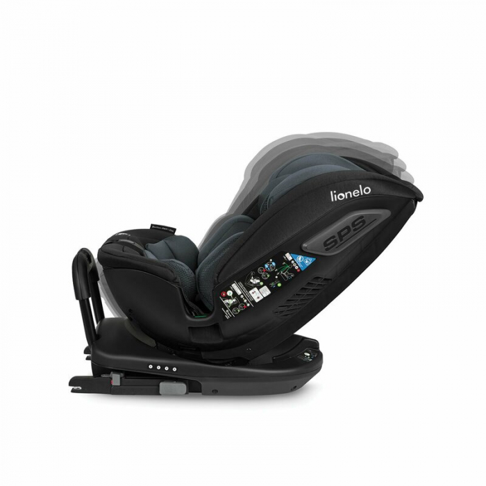 Lionelo - Scaun auto Bastiaan RWF i-Size, Pozitie de somn, Protectie laterala, Rotire 360 grade, 0-36 Kg, Cu Isofix si Centura Top Tether, Conform cu standardul european de securitate ECE R129, Gri [15]