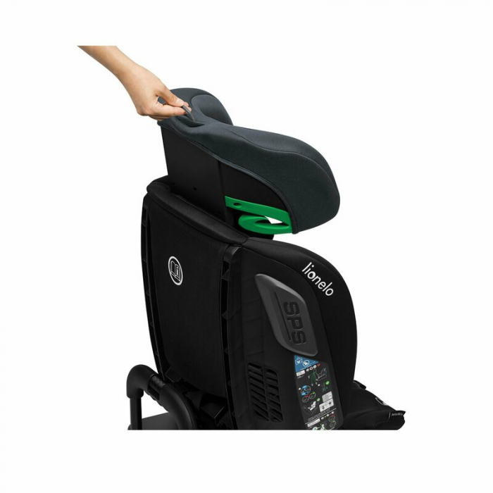 Lionelo - Scaun auto Bastiaan RWF i-Size, Pozitie de somn, Protectie laterala, Rotire 360 grade, 0-36 Kg, Cu Isofix si Centura Top Tether, Conform cu standardul european de securitate ECE R129, Gri [24]