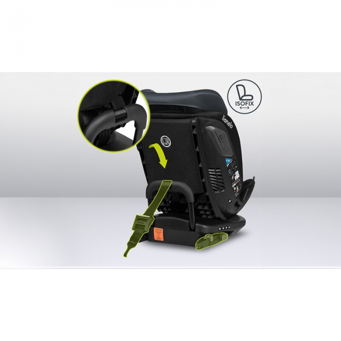 Lionelo - Scaun auto Bastiaan RWF i-Size, Pozitie de somn, Protectie laterala, Rotire 360 grade, 0-36 Kg, Cu Isofix si Centura Top Tether, Conform cu standardul european de securitate ECE R129, Gri [35]
