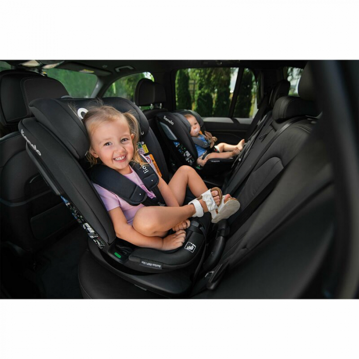 Lionelo - Scaun auto Bastiaan RWF i-Size, Pozitie de somn, Protectie laterala, Rotire 360 grade, 0-36 Kg, Cu Isofix si Centura Top Tether, Conform cu standardul european de securitate ECE R129, Gri [41]