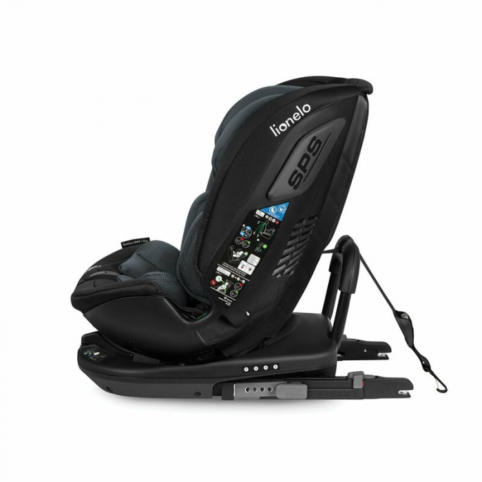 Lionelo - Scaun auto Bastiaan RWF i-Size, Pozitie de somn, Protectie laterala, Rotire 360 grade, 0-36 Kg, Cu Isofix si Centura Top Tether, Conform cu standardul european de securitate ECE R129, Gri [12]