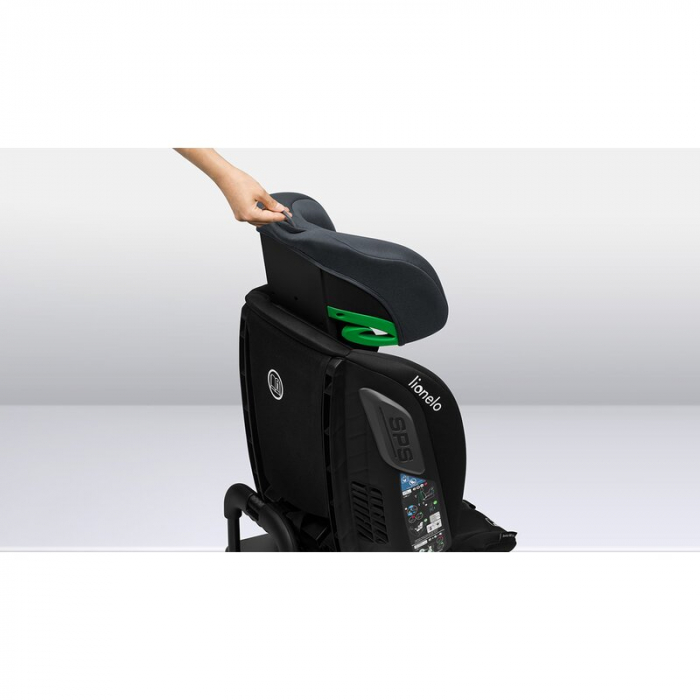 Lionelo - Scaun auto Bastiaan RWF i-Size, Pozitie de somn, Protectie laterala, Rotire 360 grade, 0-36 Kg, Cu Isofix si Centura Top Tether, Conform cu standardul european de securitate ECE R129, Gri [37]