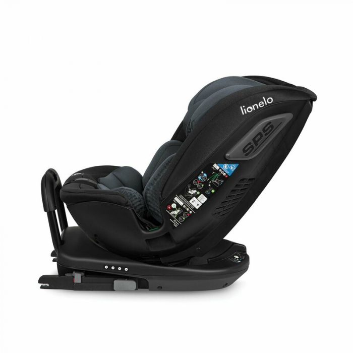 Lionelo - Scaun auto Bastiaan RWF i-Size, Pozitie de somn, Protectie laterala, Rotire 360 grade, 0-36 Kg, Cu Isofix si Centura Top Tether, Conform cu standardul european de securitate ECE R129, Gri [20]