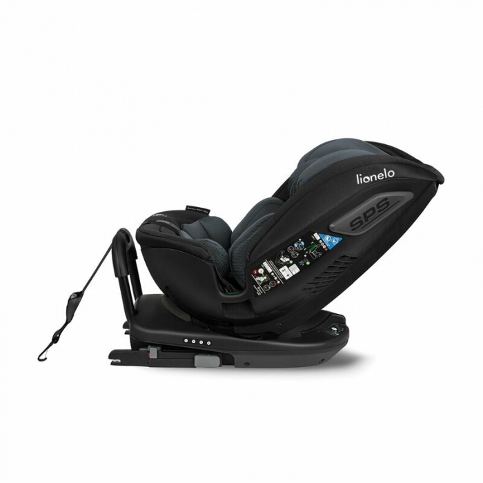 Lionelo - Scaun auto Bastiaan RWF i-Size, Pozitie de somn, Protectie laterala, Rotire 360 grade, 0-36 Kg, Cu Isofix si Centura Top Tether, Conform cu standardul european de securitate ECE R129, Gri [17]