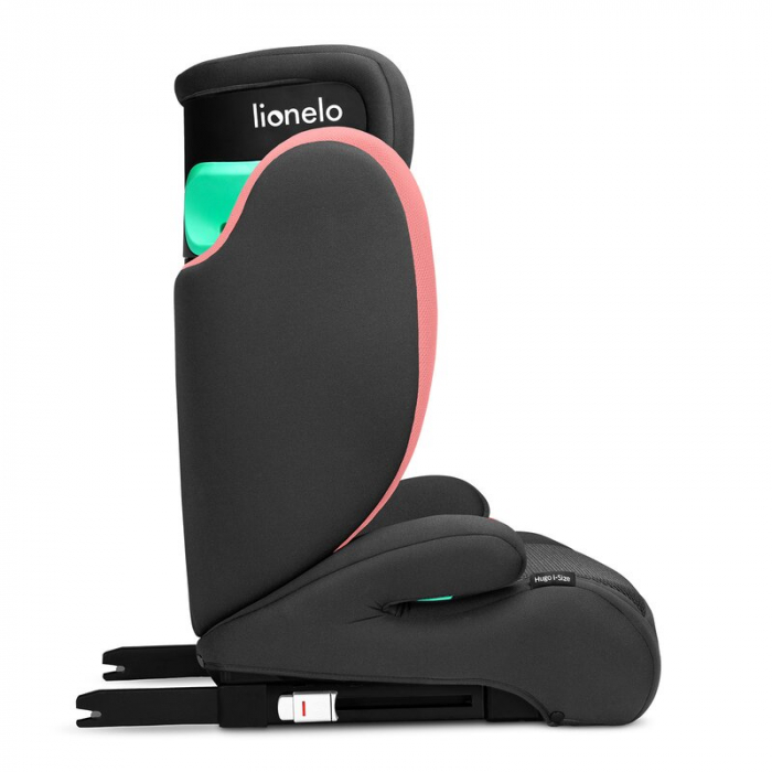Lionelo - Scaun auto, Hugo i-Size, Universal, Orientare in directia sensului de mers, Reglabil, Conform standardului de securitate R129, 100-150 cm, 4-12 ani, Roz [9]
