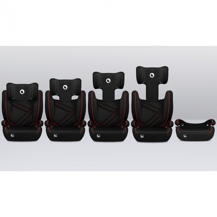Lionelo - Scaun auto, Hugo i-Size, Universal, Orientare in directia sensului de mers, Reglabil, Conform standardului de securitate R129, 100-150 cm, 4-12 ani, Rosu [16]