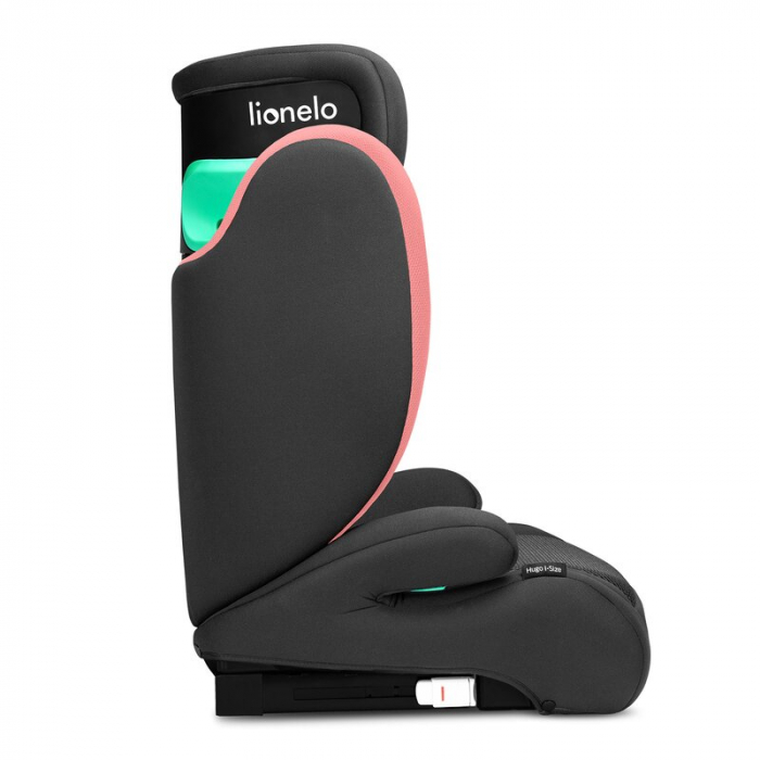 Lionelo - Scaun auto, Hugo i-Size, Universal, Orientare in directia sensului de mers, Reglabil, Conform standardului de securitate R129, 100-150 cm, 4-12 ani, Roz [8]