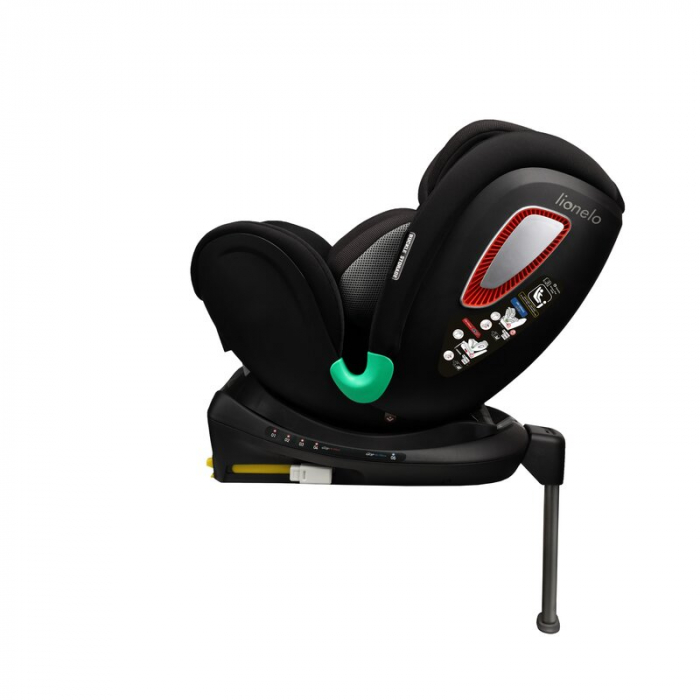 Lionelo - Scaun auto I-size Antoon Plus, Pozitie de somn, Protectie laterala, Rotire 360 grade, 0-18 kg, Cu Isofix si picior de sustinere, Negru, Testat ADAC, Conform cu standardul european de securit [16]
